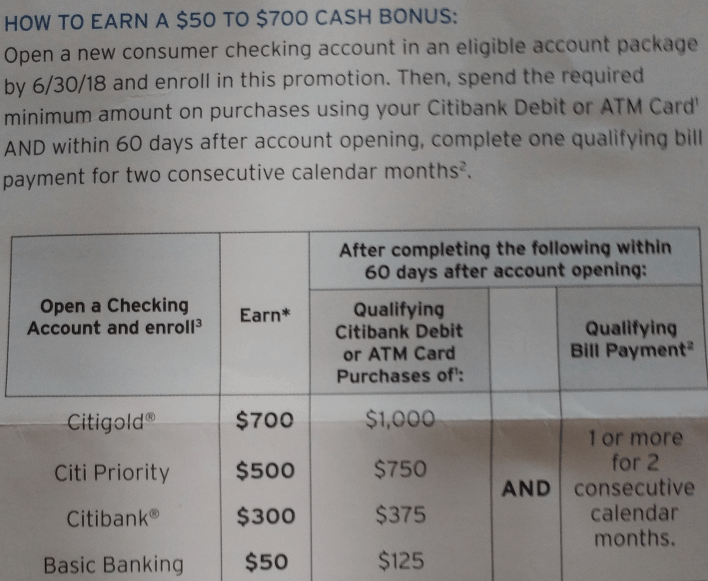 Citibank Citigold Checking Account Review Earn up to 700 Promotion
