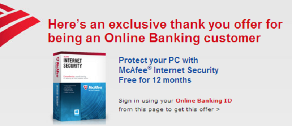 New Bank of America Free McAfee Promotion