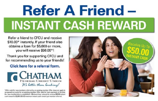 New Chatham FCU $10 Referral Promotion