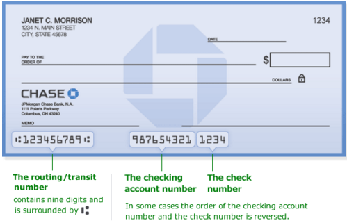 chase check routing and account number