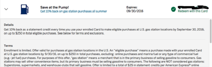 American Express 10%