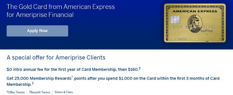 Gold Card from AMEX Ameriprise