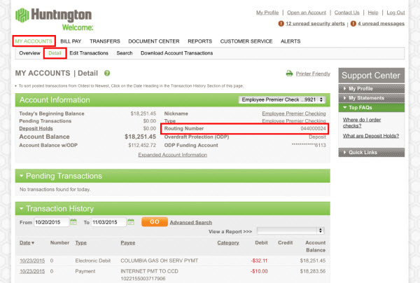 What Is Huntington Routing Number 4 Ways To Find Your Routing Number