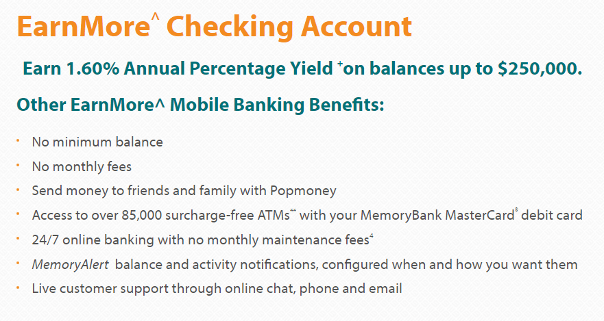 EarnMore Checking Benefits