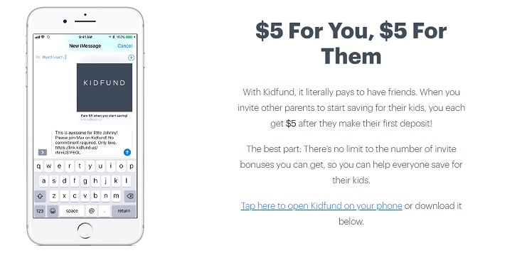 Kidfund (Social Savings App For Children) Promotions: $5 Sign-Up Bonus And $5 Referral Offer