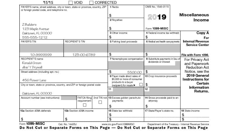 Sample Of Completed 1099 Int 205361 How To Calculate 1099 Int