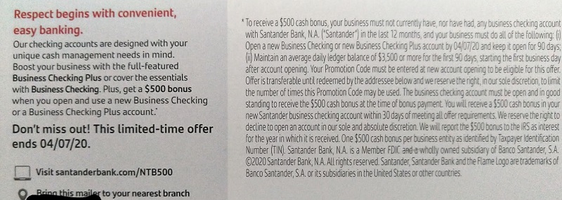 Santander Bank Bonuses 50 225 370 500 Checking Promotions
