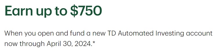 TD Automated Investing Bonus